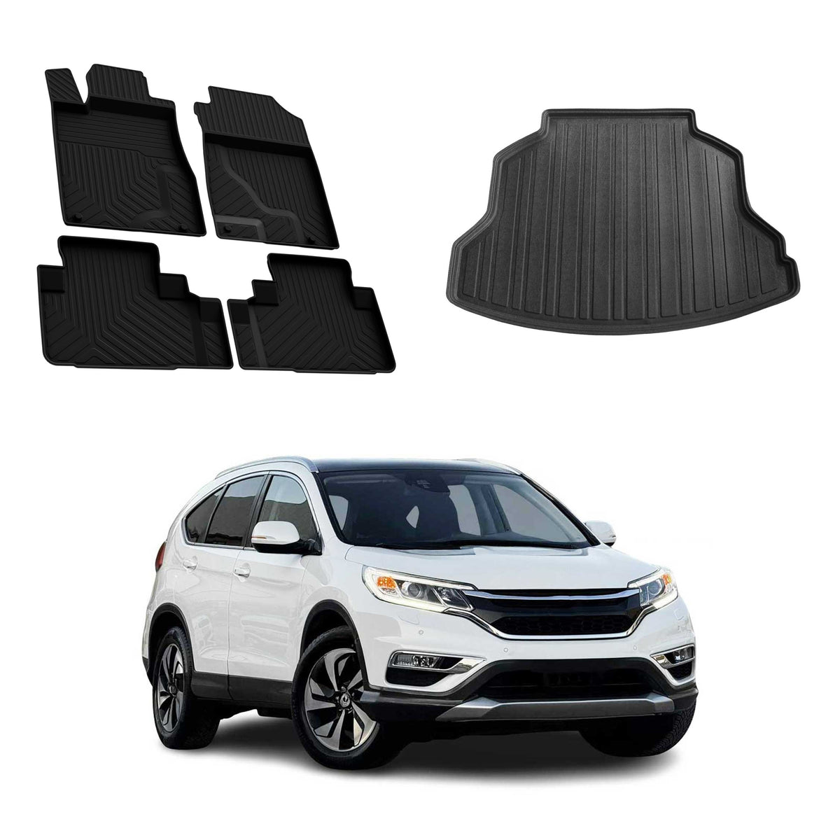 OMAC Fußmatten & Kofferraumwanne Set für Honda CR-V IV 2013-2018