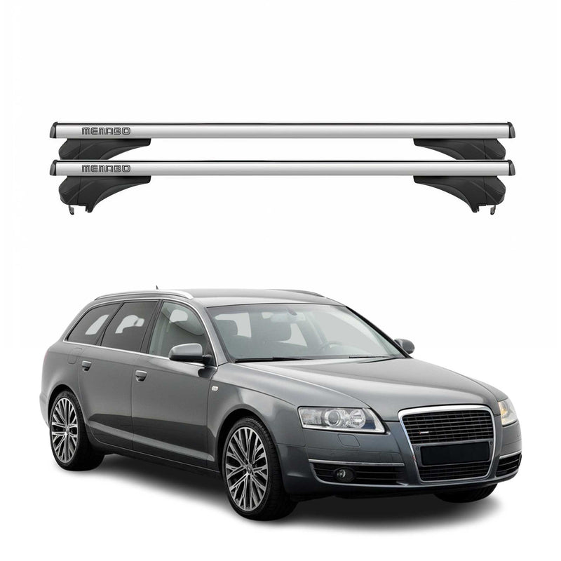 Menabo Dachträger Grundtäger für Audi A6 4F Avant 2004-2011 Aluminium Silber 2x