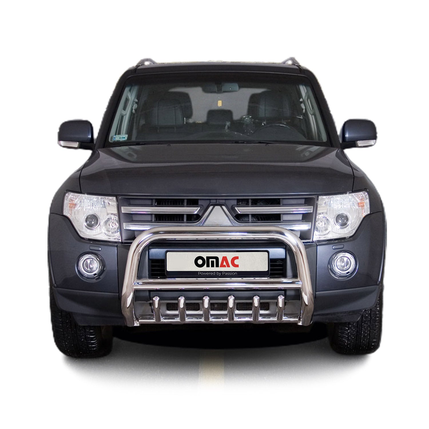 Frontbügel Frontschutzbügel für Mitsubishi Pajero 2007-2014 mit ABE Stahl Silber