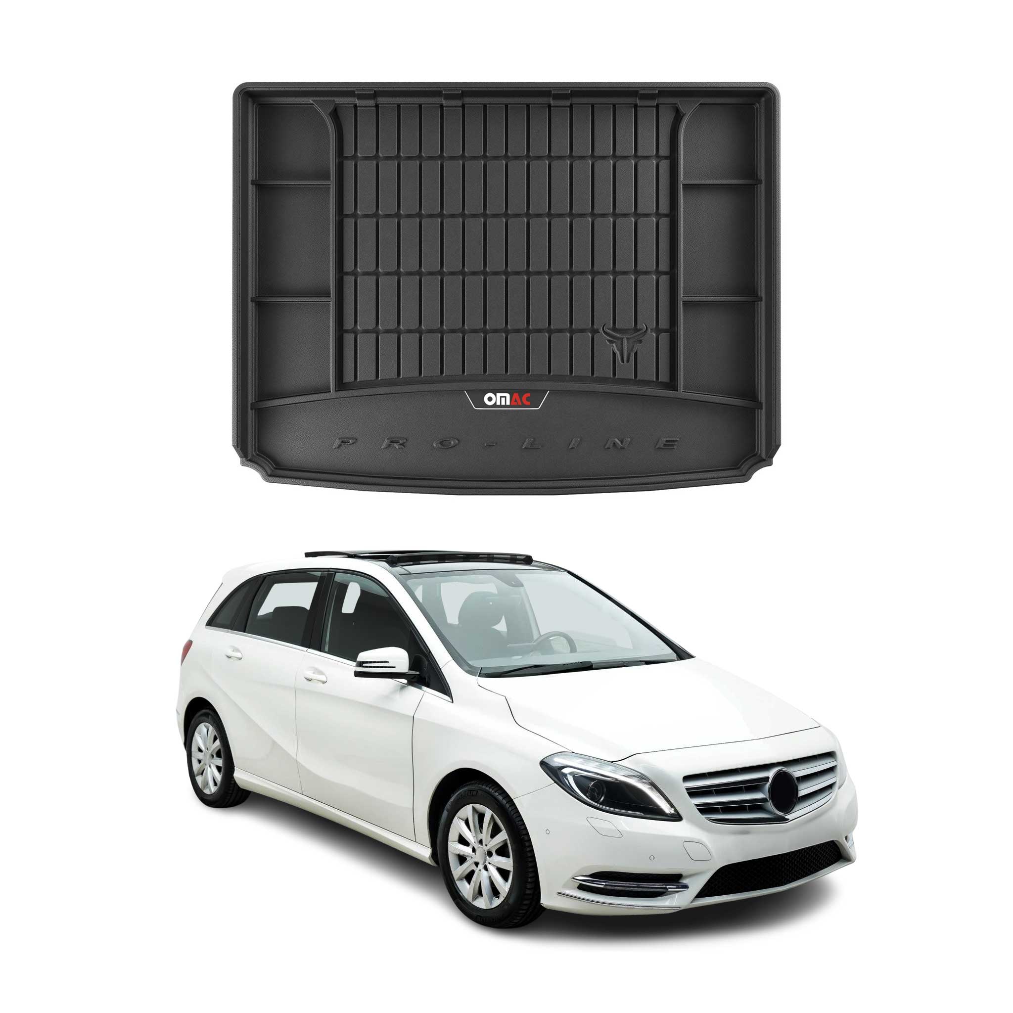 OMAC Gummi Kofferraumwanne für Mercedes B Klasse W246 2011-2018 TPE Schwarz