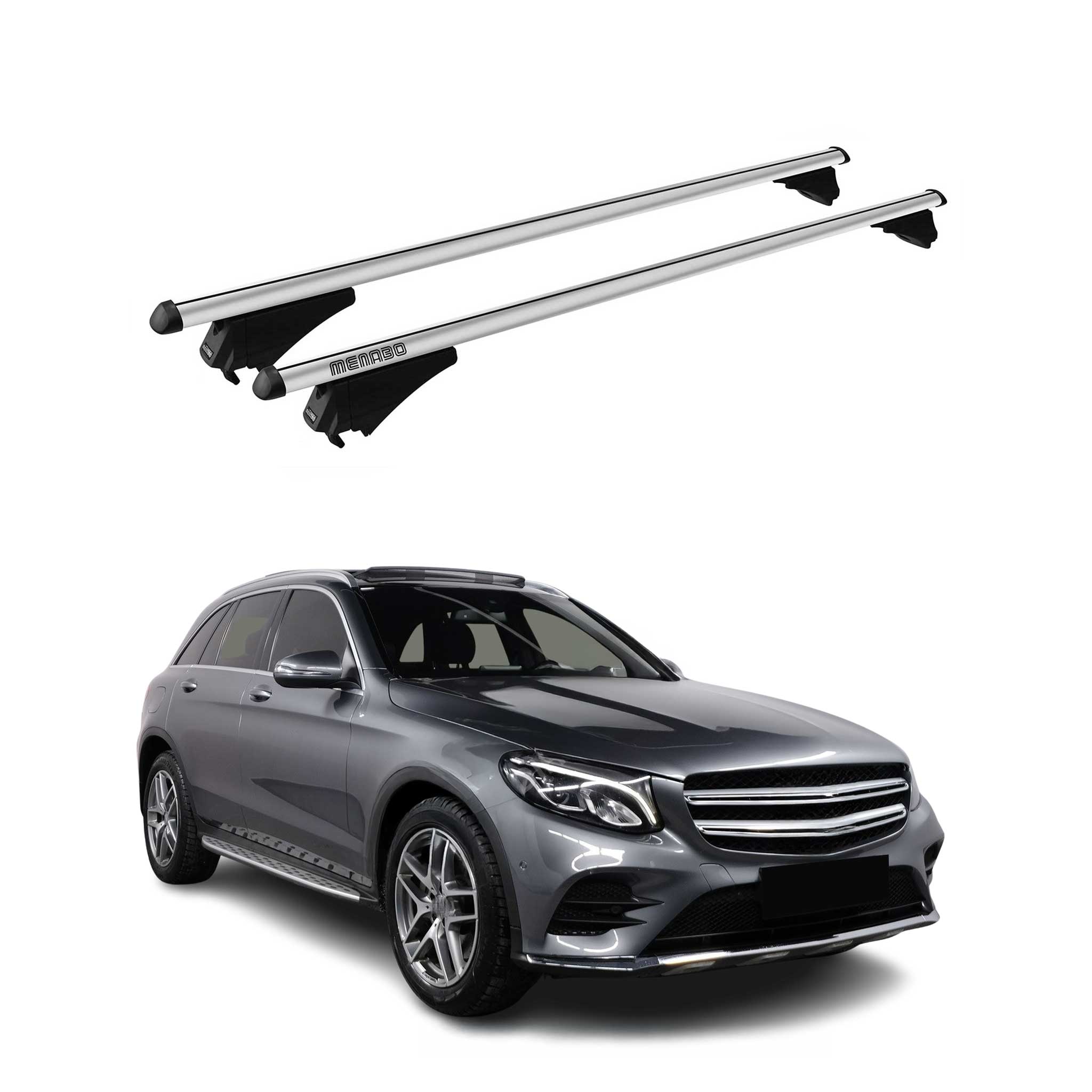 Menabo Grundträger Dachträger für Mercedes GLC X253 2015-2020 Alu Silber 2x