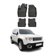 OMAC Gummi Fußmatten für Jeep Renegade 2014-2024 Premium TPE Gummi Schwarz 4x