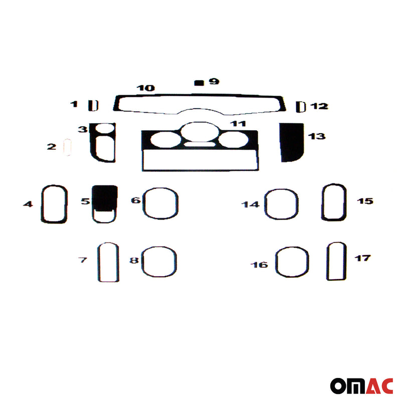 Innenraum Dekor Cockpit für Renault Scenic 2003-2009 Carbon Optik 16tlg