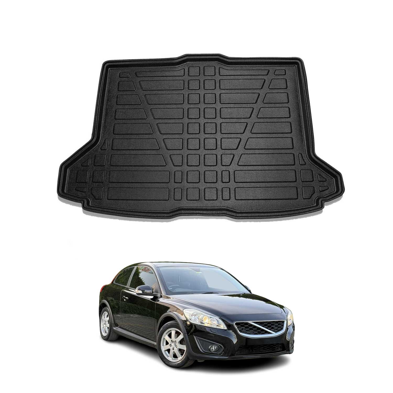 Kofferraumwanne Laderaumwanne für Volvo C30 2006-2013 Gummi TPE Schwarz