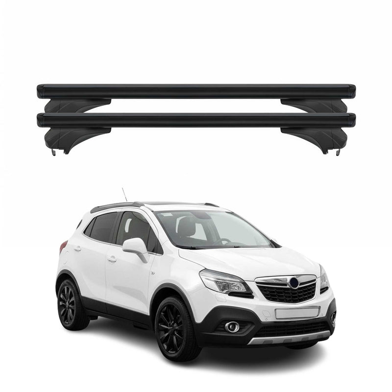 Menabo Dachträger Grundtäger für Opel Mokka A 2012-2019 Aluminium Schwarz 2 tlg
