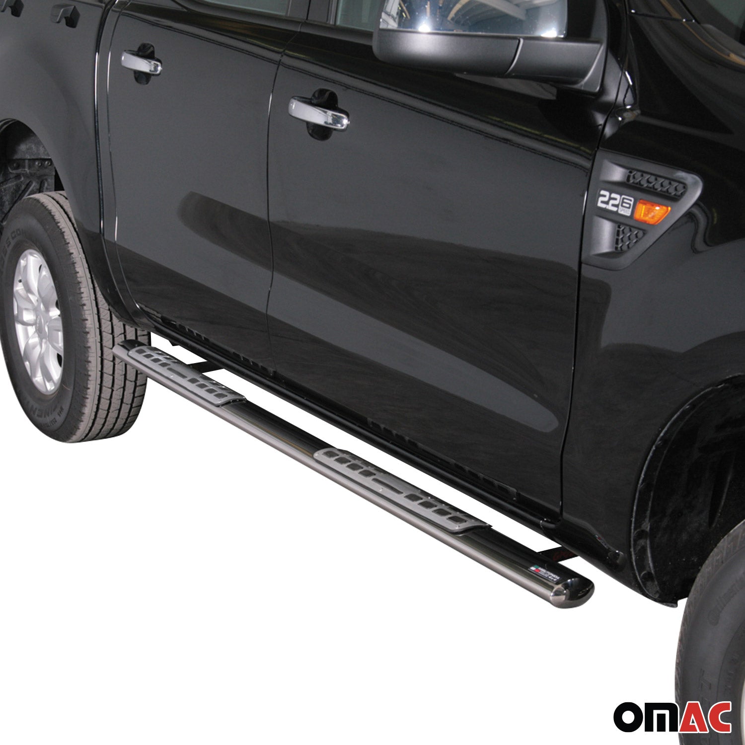 Stahl Seitenschweller Schwellerrohre für Ford Ranger Double Cab 2012-2015 Grau