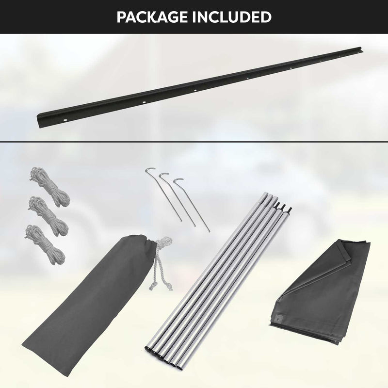 Sonnensegel Kederschiene Vorzelt Satz für VW T7 Transporter Caravelle L2 Schwarz