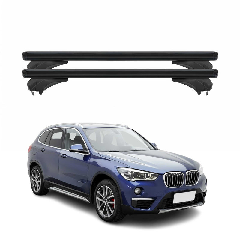 Menabo Dachträger Grundtäger für BMW X1 F48 2015-2019 Aluminium Schwarz 2 tlg