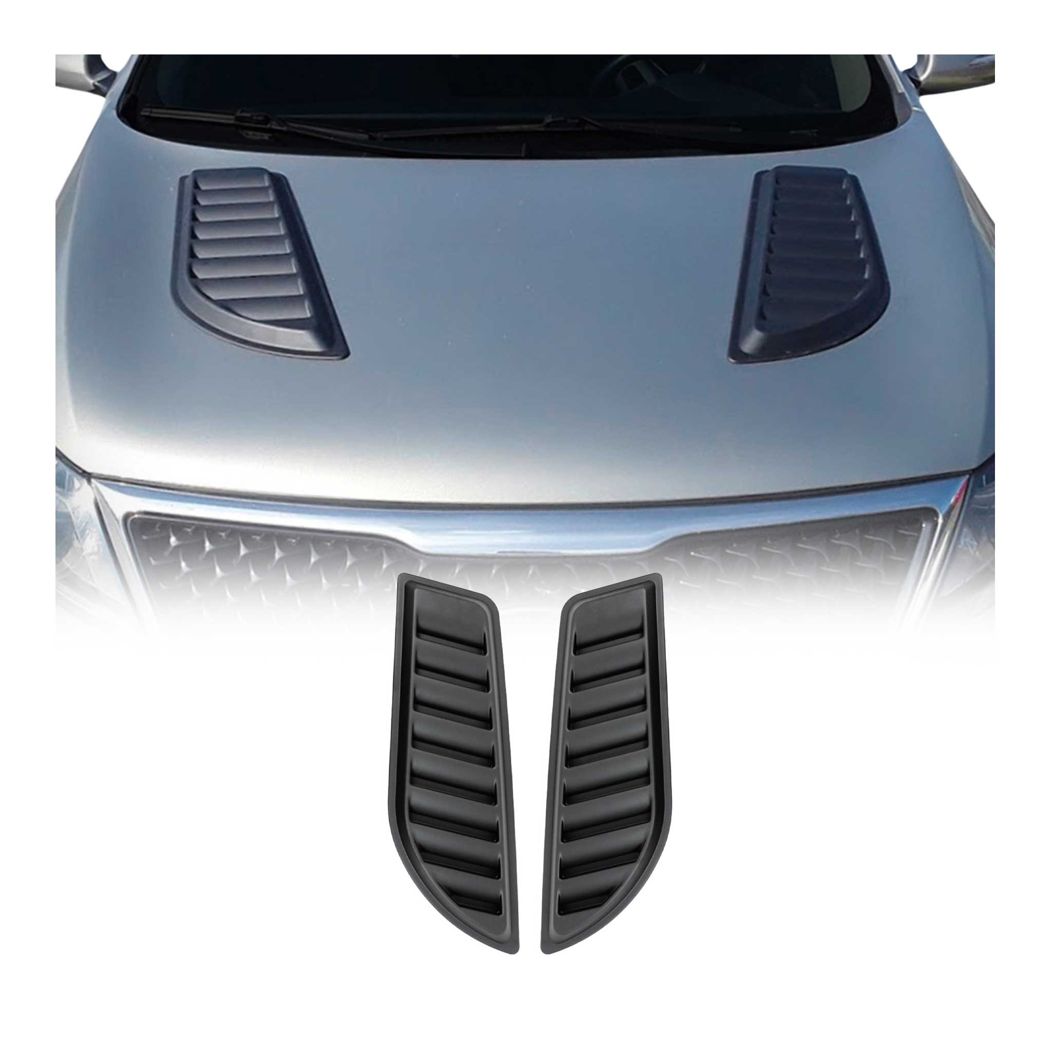 Haubenhutzen Motorhaube Lüftung für Jeep Renegade 2015-2025 ABS Schwarz 2tlg