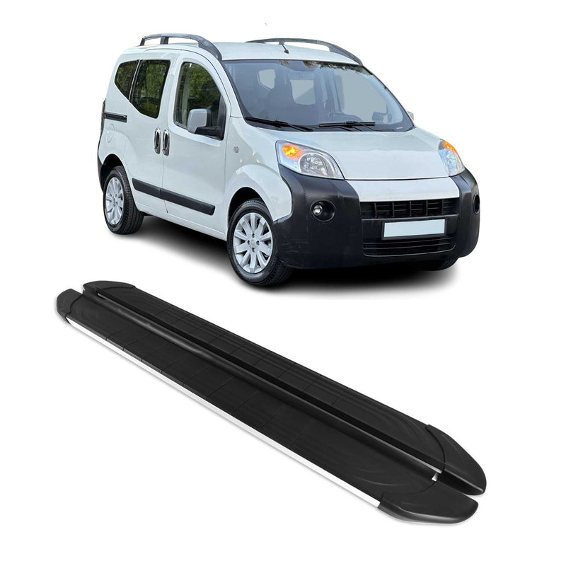 Trittbretter Seitenschweller für Citroen Nemo 2009-2020 Aluminium Schwarz Silber