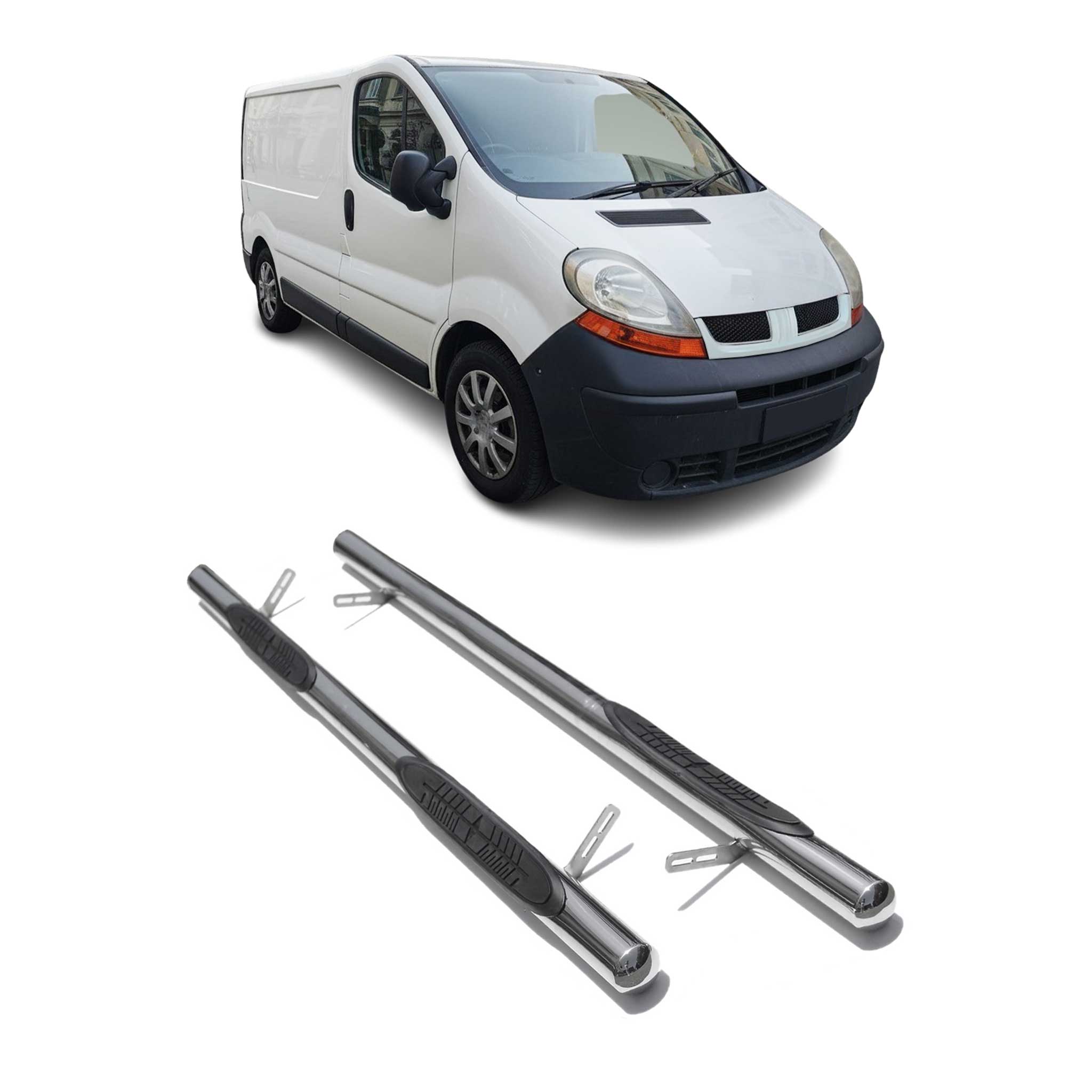 Edelstahl Trittbretter Schwellerrohre für Renault Trafic 2001-2014 Kurzer Silber