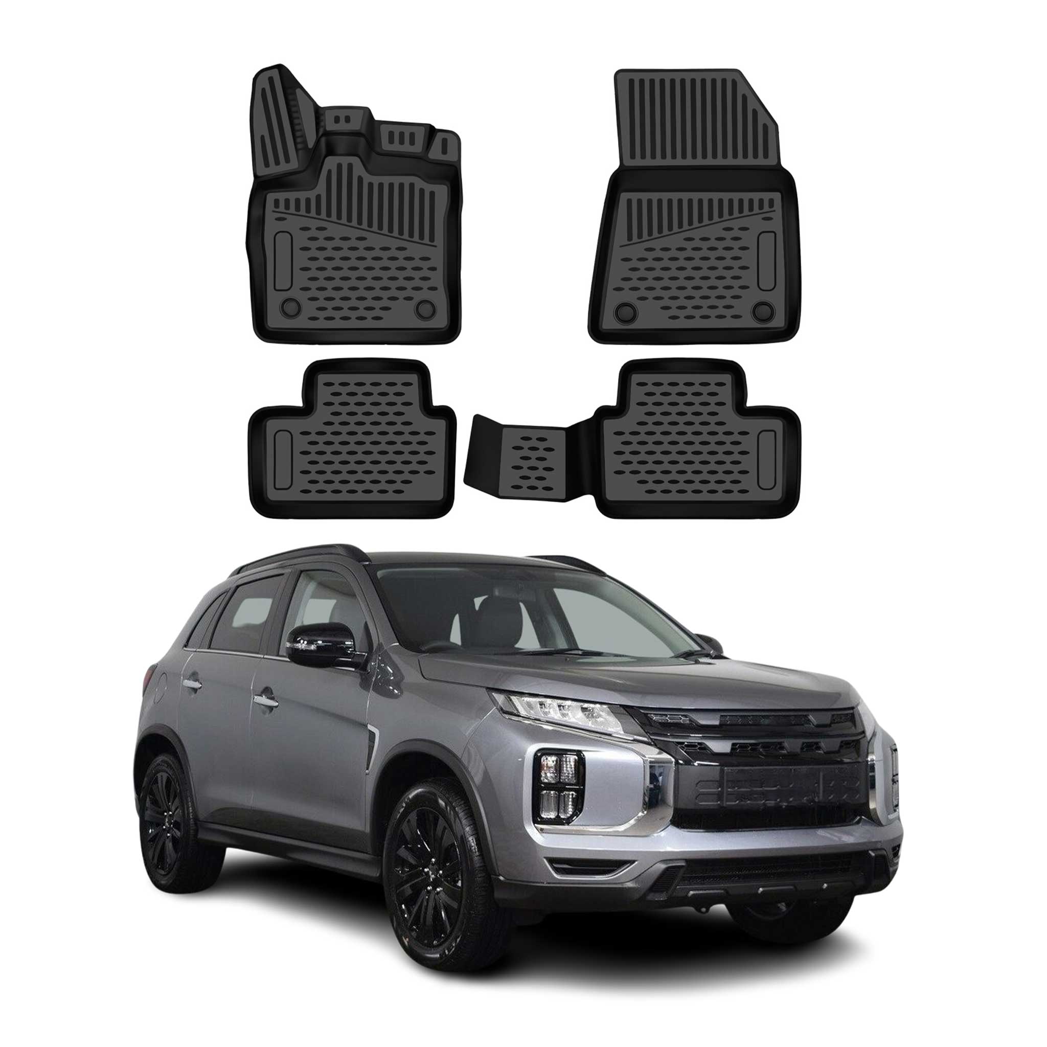 OMAC Gummimatten Fußmatten für Mitsubishi ASX mk2 2023-2026 TPE Schwarz 4tlg