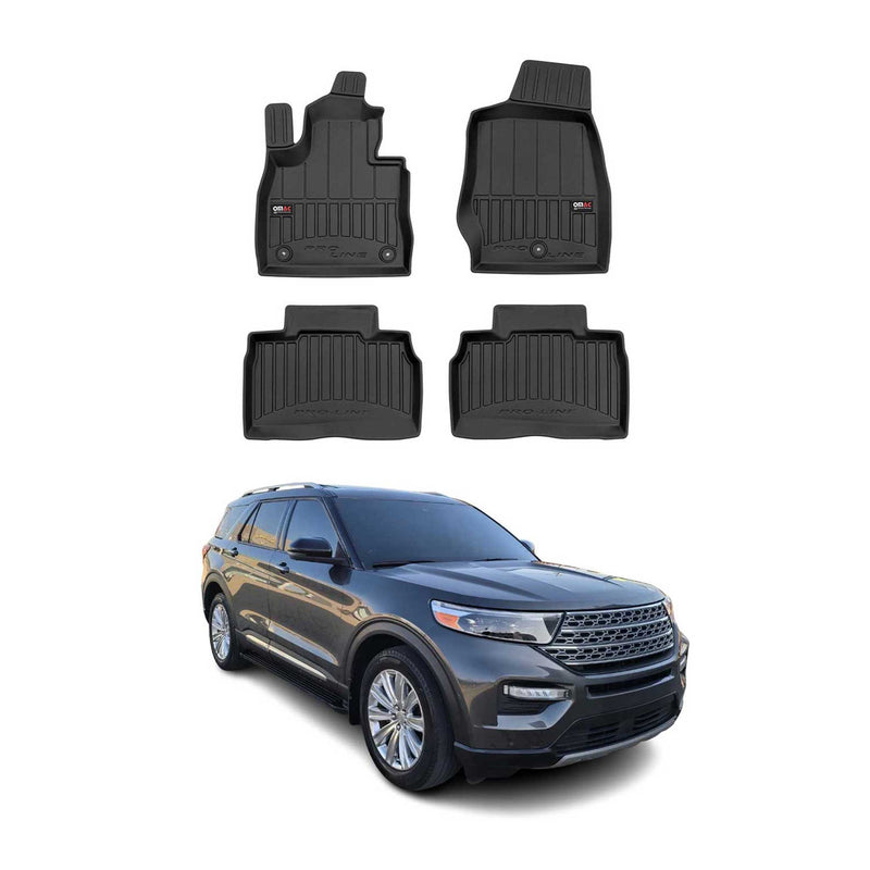 OMAC Gummi Fußmatten für Ford Explorer U6 2020-2025 Premium Gummi Schwarz 4tlg
