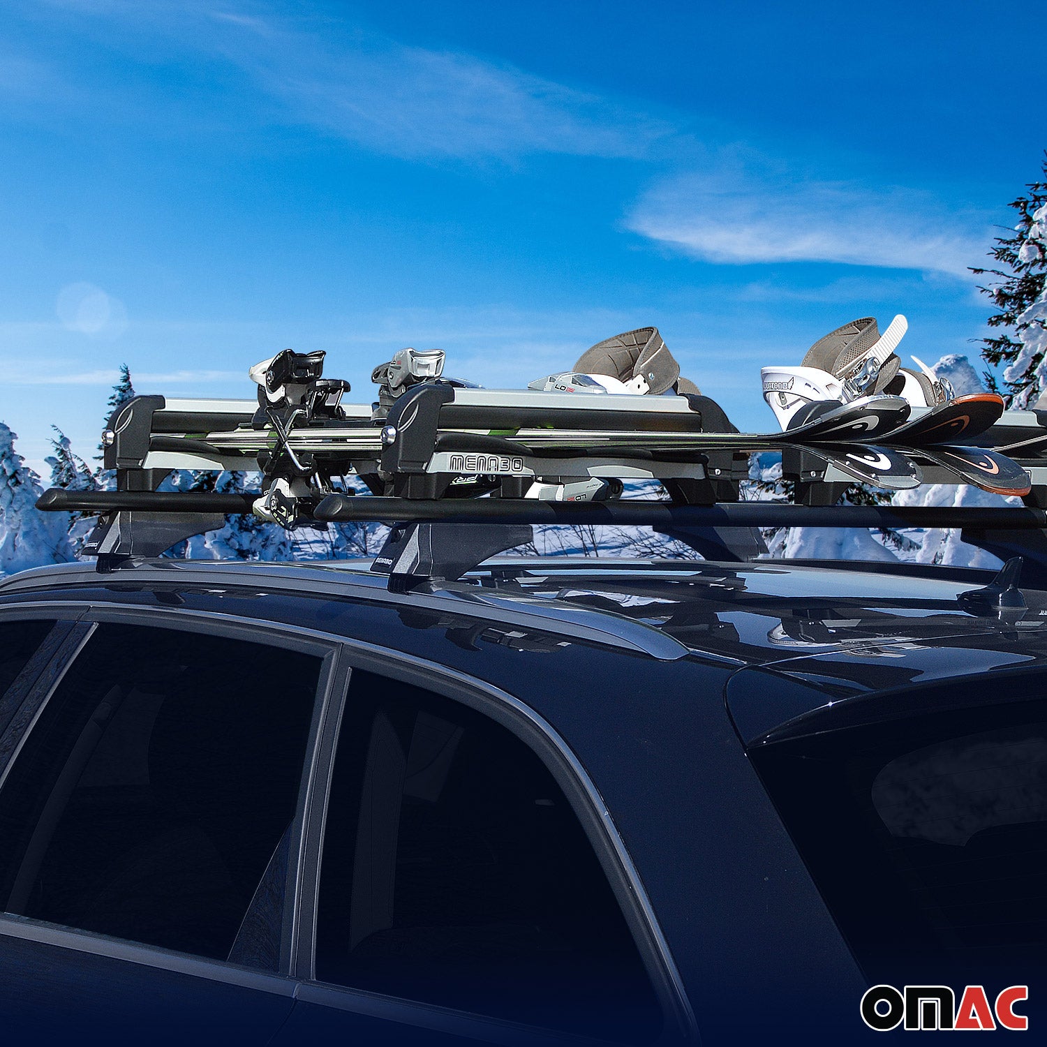 Menabo Skiträger Snowboardträger Universal Abschließbar Schwarz 2x