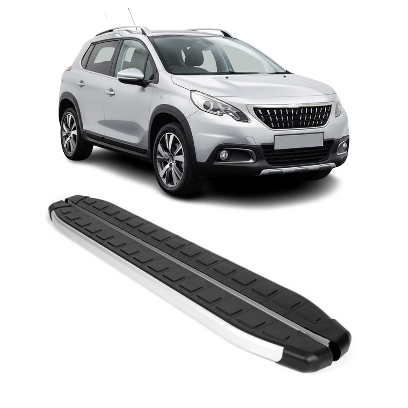 Seitenschweller Seitenbretter Trittbretter für Peugeot 2008 2013-17 Alu Schwarz