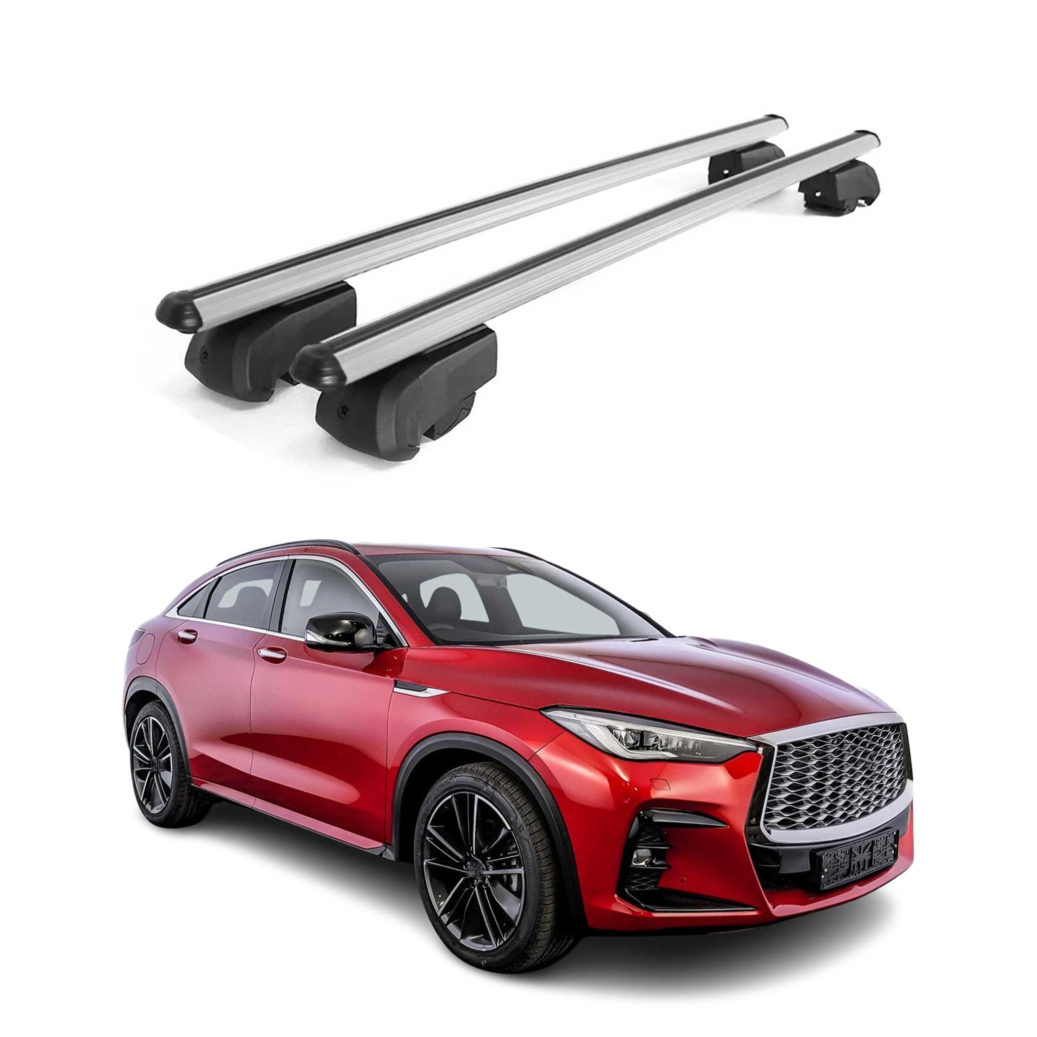 Dachträger Grundtäger für Infiniti QX50 2019-2025 75kg Aluminium Silber 2 tlg