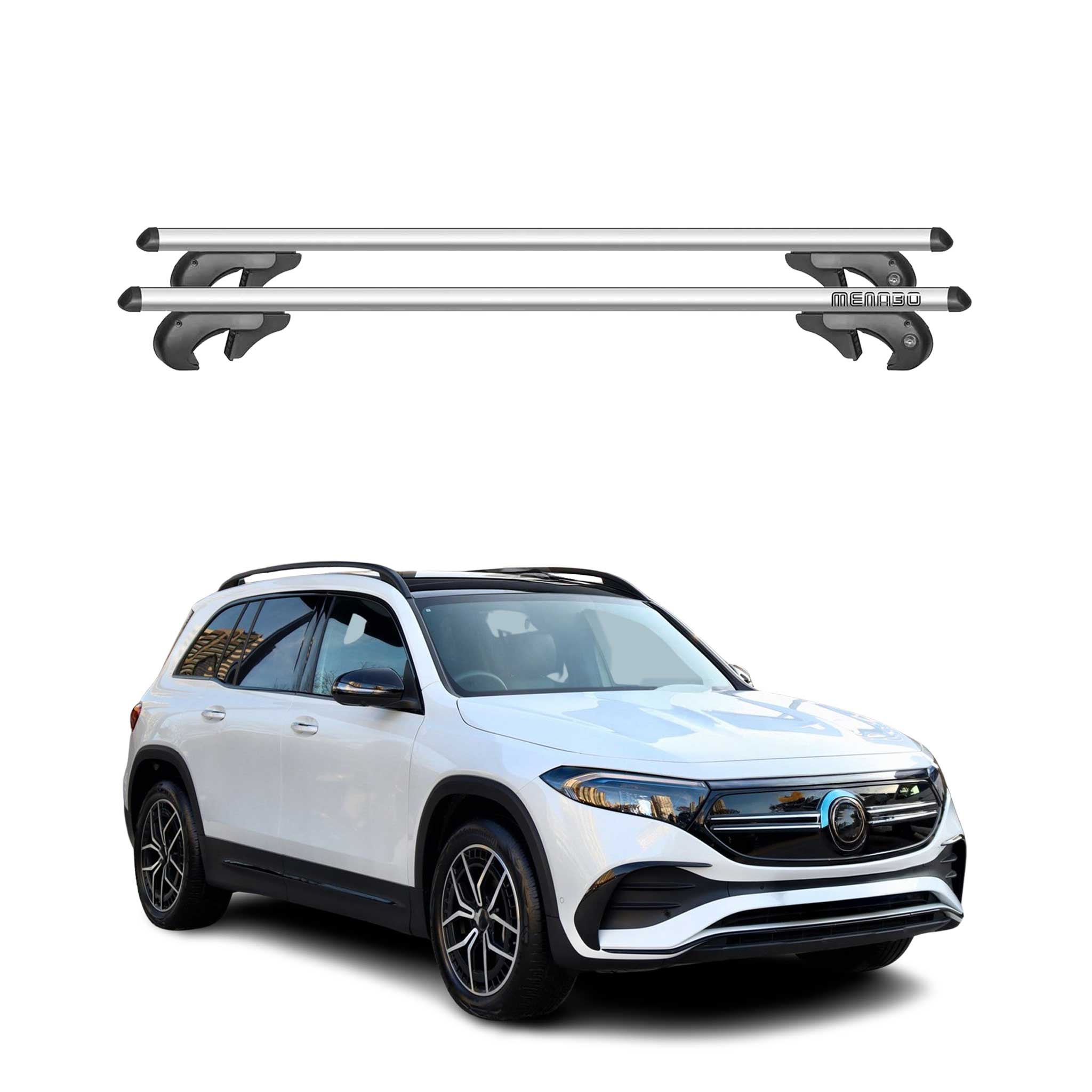 Menabo Dachträger Grundtäger für Mercedes EQB X243 2022-2026 90kg Alu Silber 2x