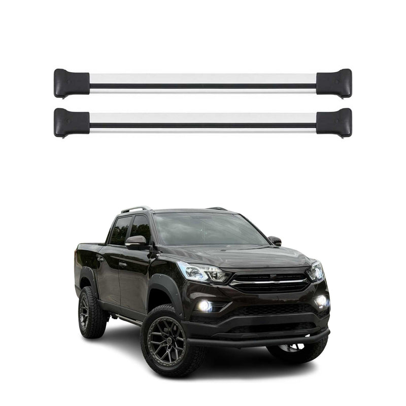 Dachträger Gepäckträger für Ssangyong Musso Grand 2018-2025 Alu Silber 2tlg
