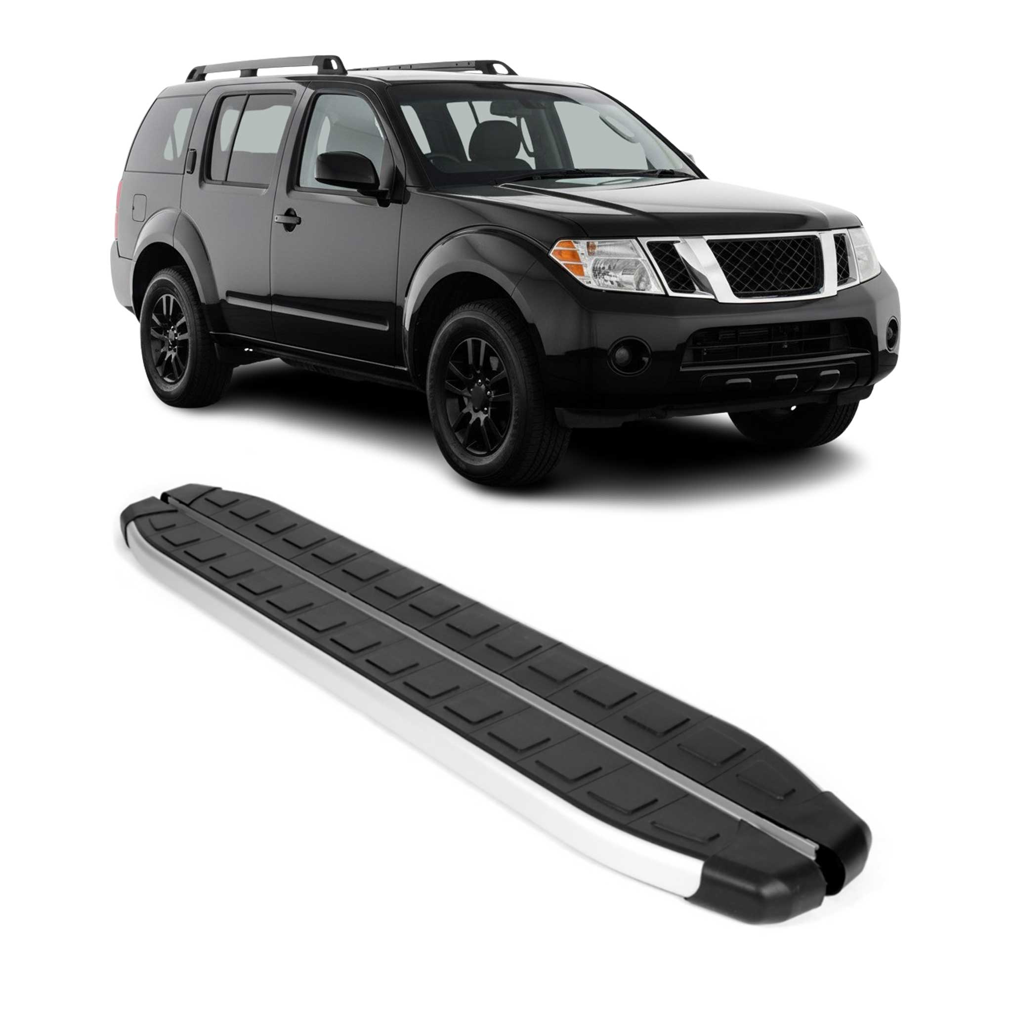 Seitenbretter Trittbretter für Nissan Pathfinder R51 2007-2013 Alu Schwarz