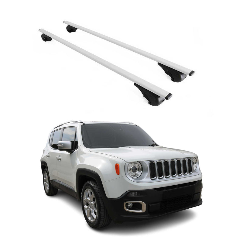 Dachträger Grundtäger für Jeep Renegade 2014-2025 75kg Metall Silber 2 tlg