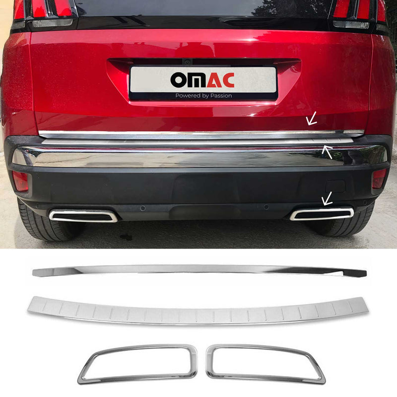 Ladekantenschutz Kofferraum&Auspuffrahmen Leiste für Peugeot 3008 2016-2024 Satz