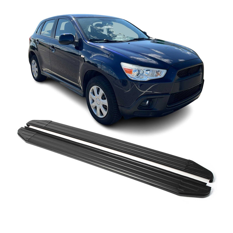 Trittbretter Seitenschweller für Mitsubishi ASX 2010-2024 Alu Schwarz ABE