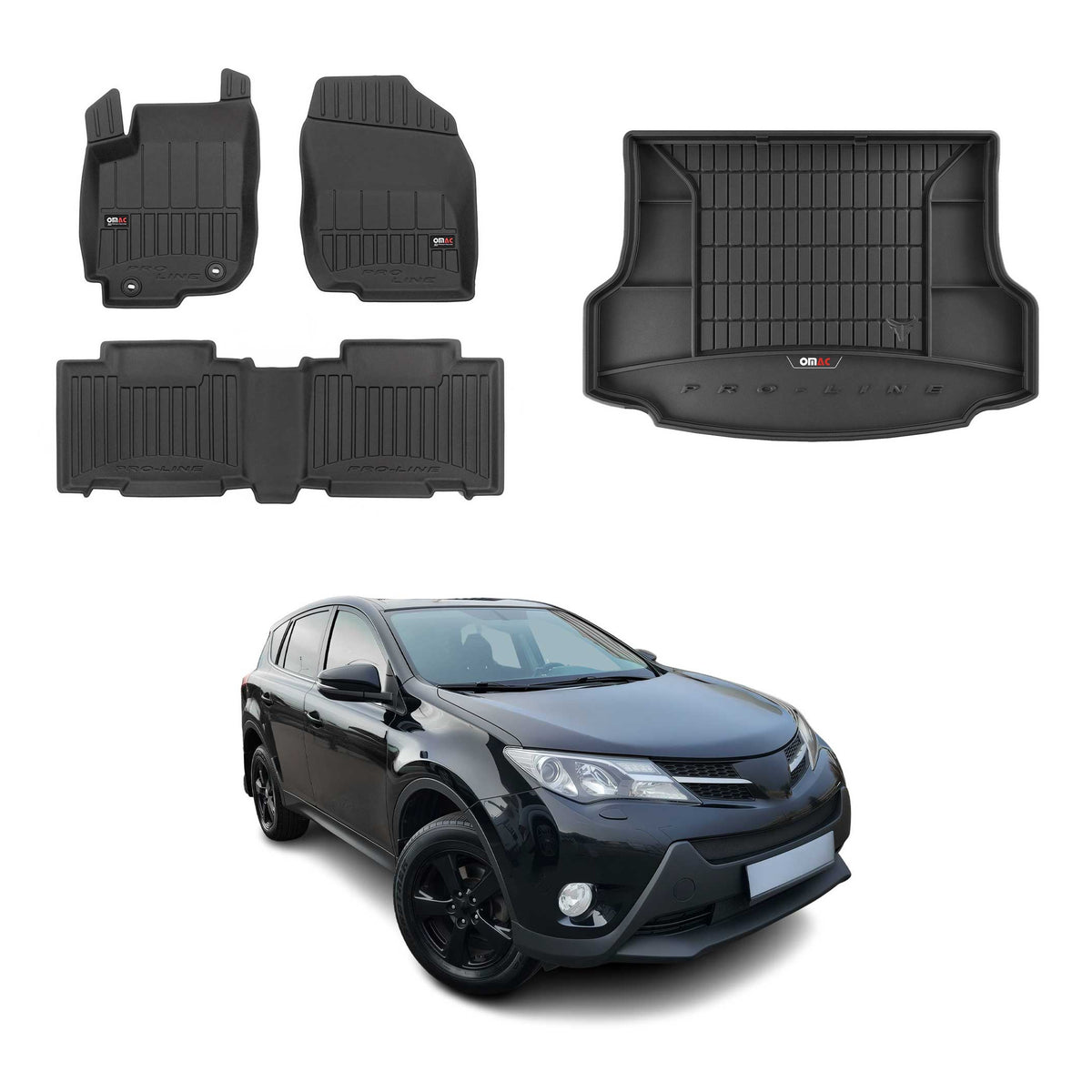 OMAC Fußmatten & Kofferraumwanne Set für Toyota RAV4 2013-2018