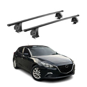 Stahl Dachträger für Mazda 3 III Schrägheck 2014-2018 TÜV 75 kg 2tlg Schwarz