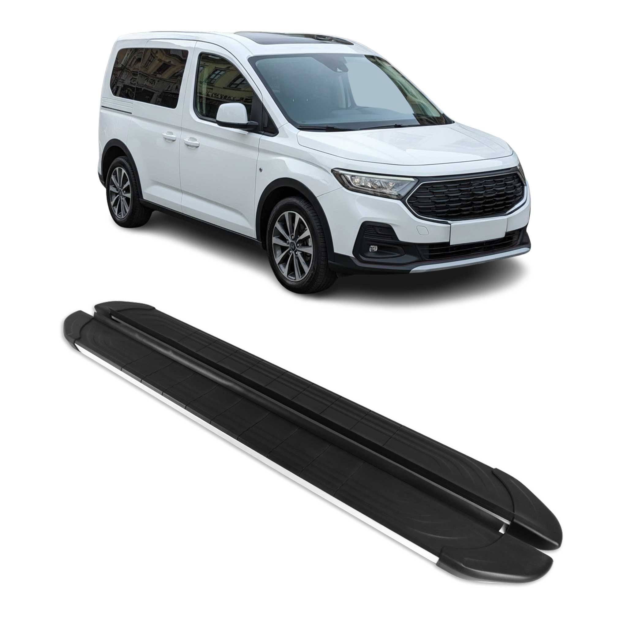 Trittbretter Seitenschweller für Ford Tourneo Connect 2021-2026 Kurzer Alu Grau