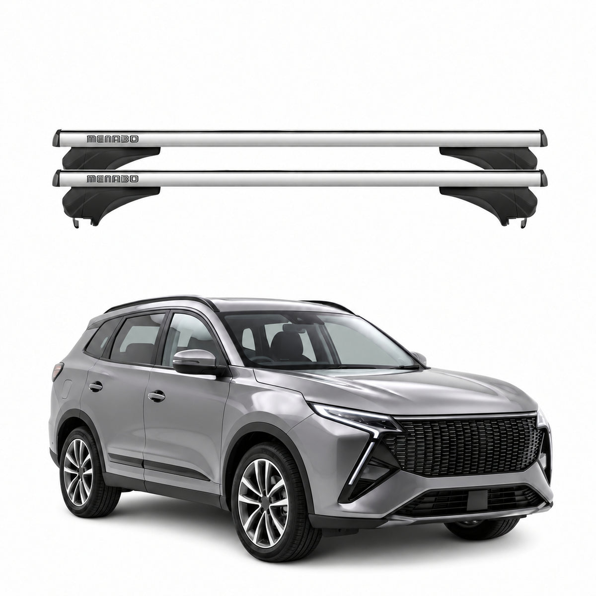 Menabo Dachträger für Sportequipe 8 2023-2026 Aluminium Silber 2 Stück