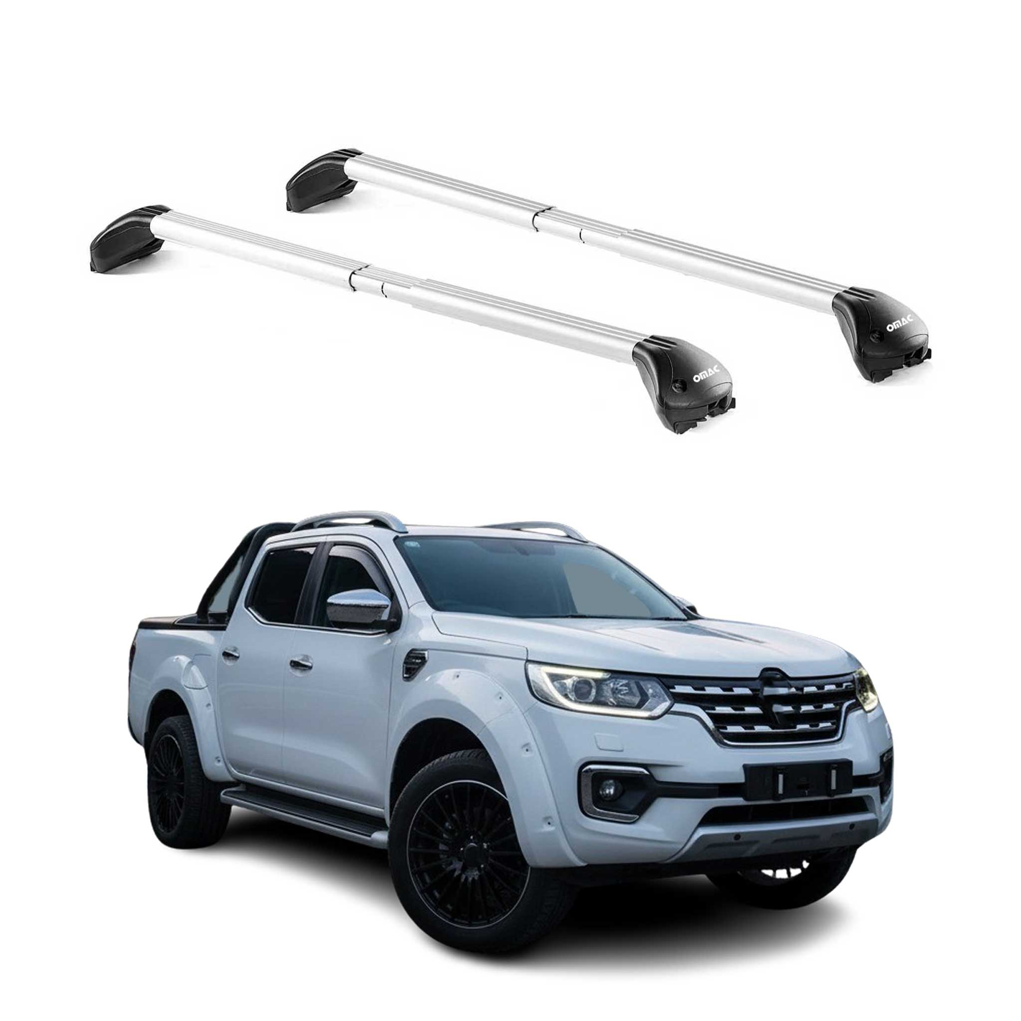 Dachträger Grundtäger für Renault Alaskan 2017-2021 4 tür 100kg Alu Grau 2x ABE