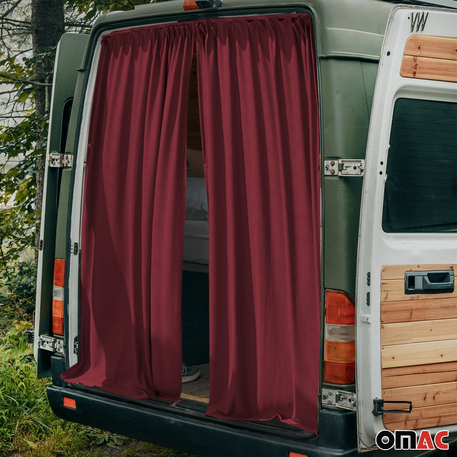 Maß Gardinen Sonnenschutz für Nissan Townstar Heckklappe Vorhänge Rot
