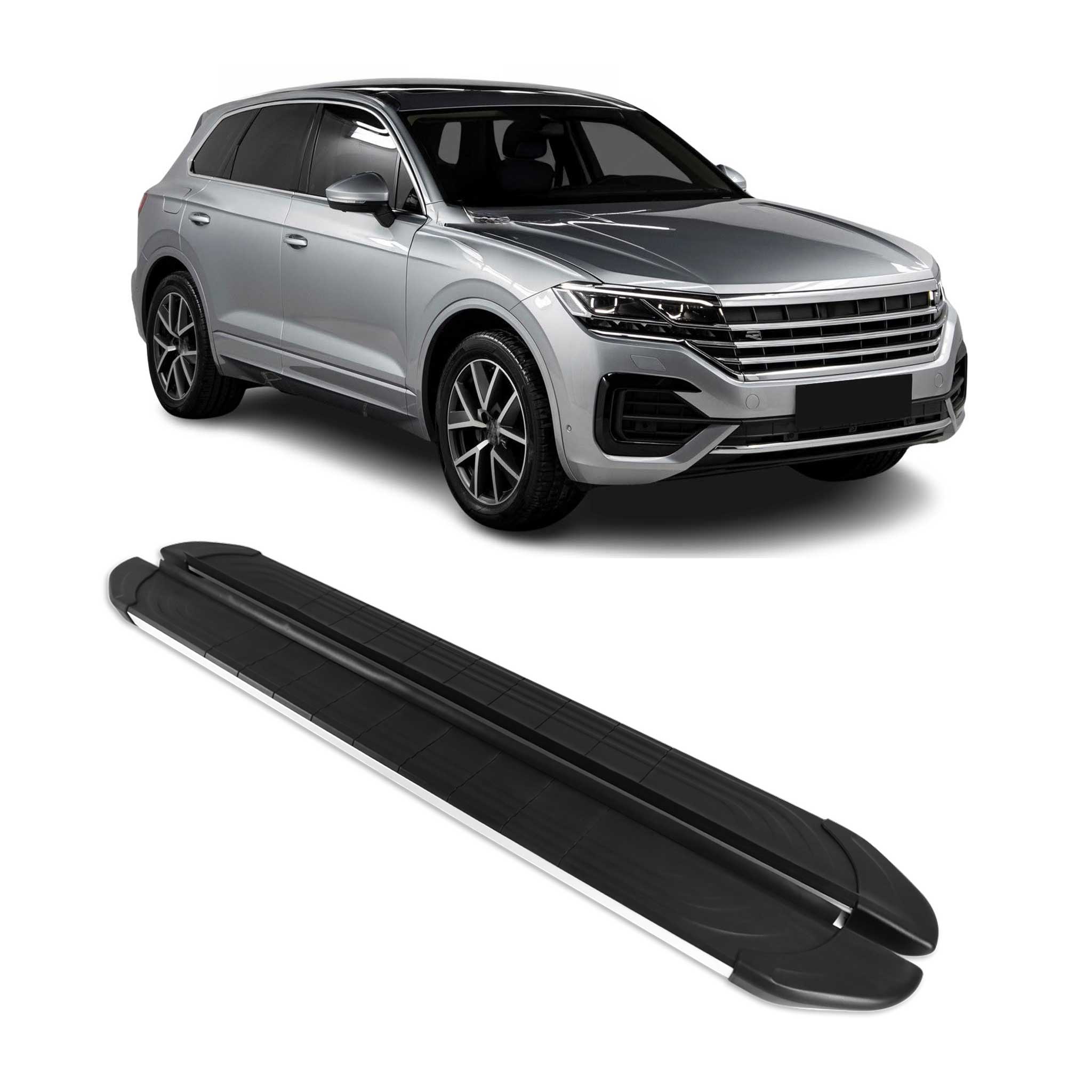 Trittbretter Seitenschweller für VW Touareg 3 2018-2026 Schwarz Alu