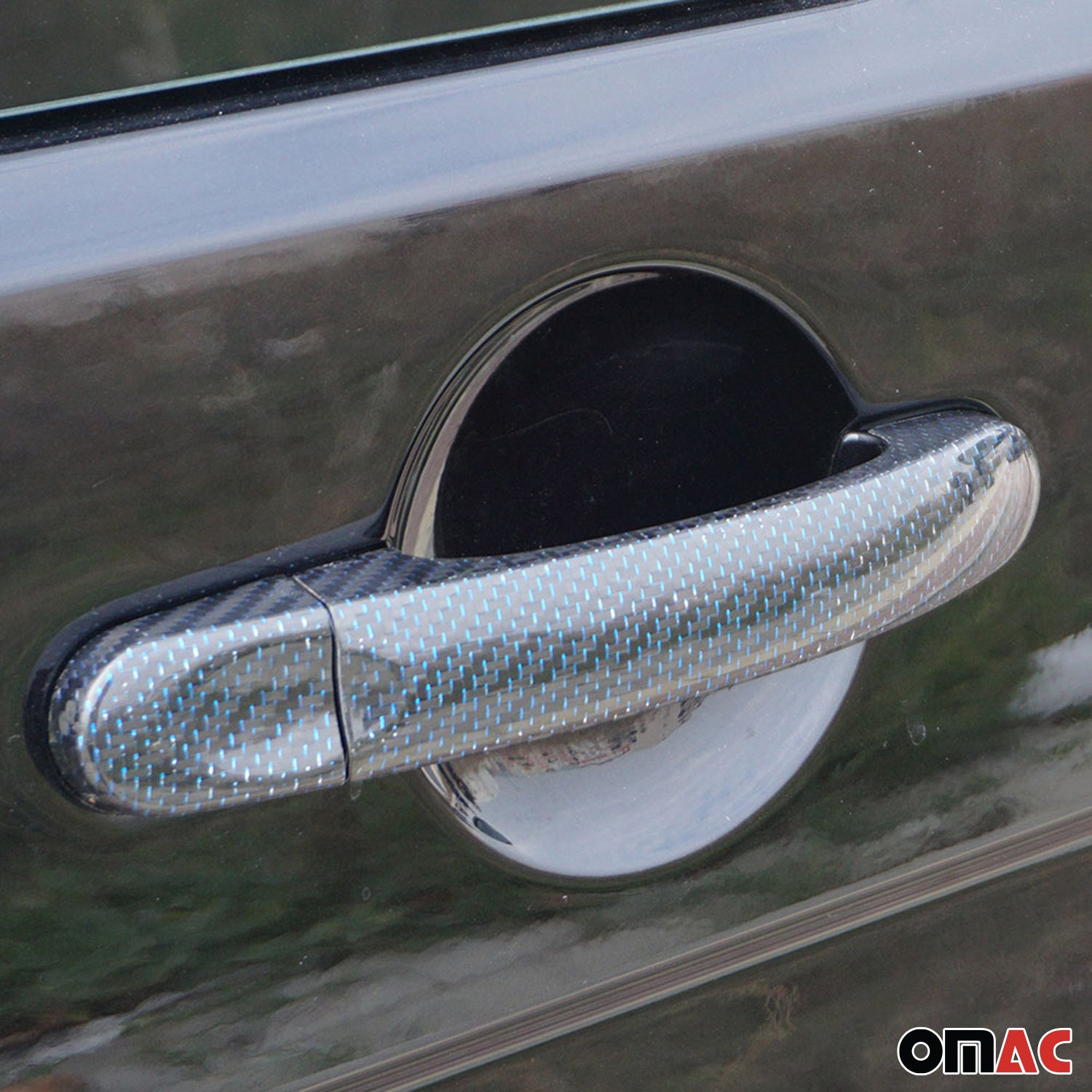 Türgriff Blende Carbon für VW Caddy 2003-2015 3Tür Kohlefaser Blau 6tlg
