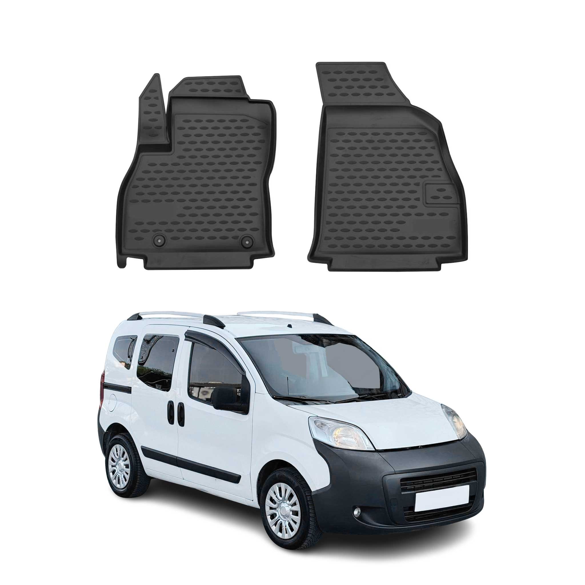 OMAC Gummimatten Fußmatten für Citroen Nemo 2008-2021 TPE Automatten Schwarz 2x