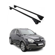 Dachträger Grundtäger für Opel Antara 2006-2015 75kg Metall Schwarz 2 tlg