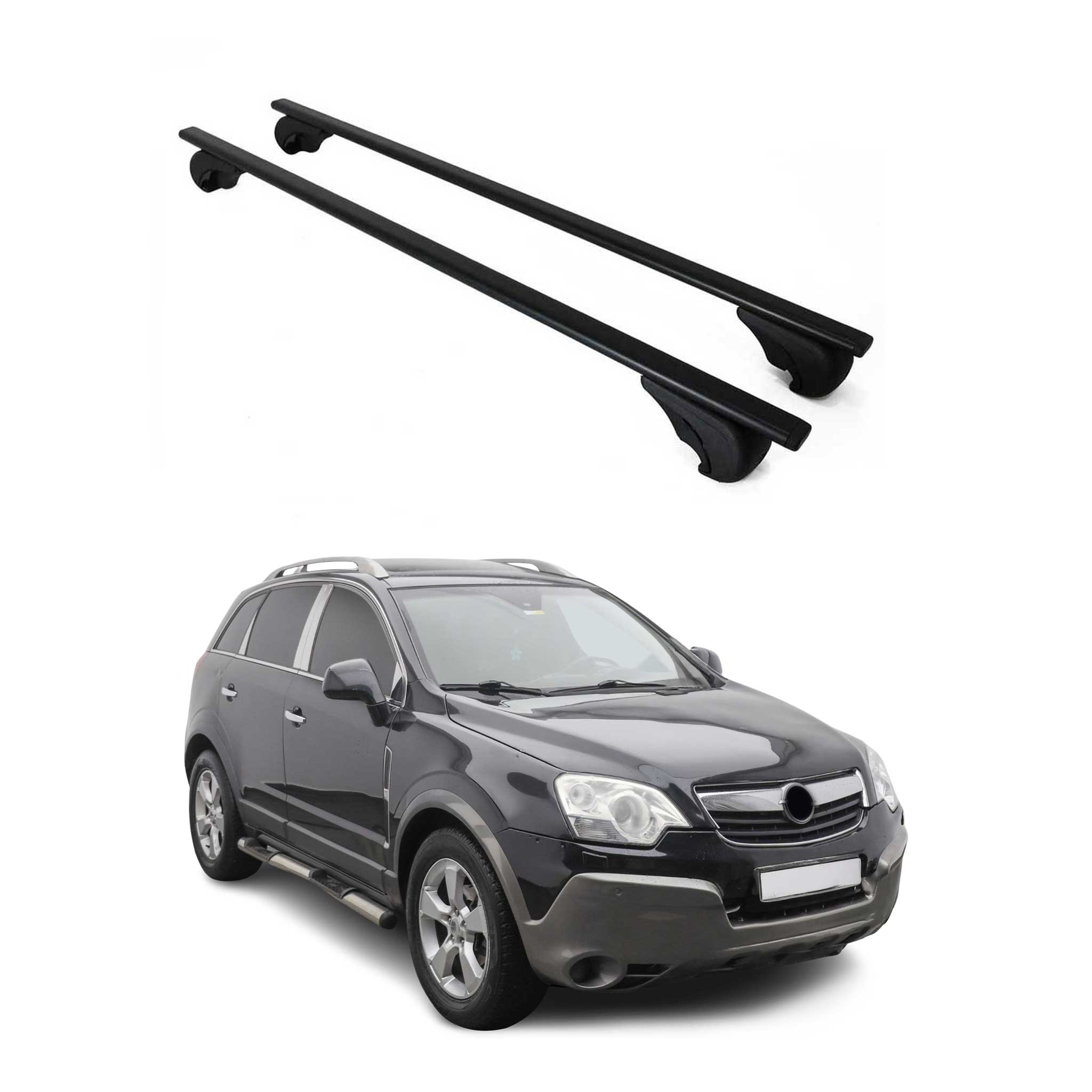 Dachträger Grundtäger für Opel Antara 2006-2015 75kg Metall Schwarz 2 tlg