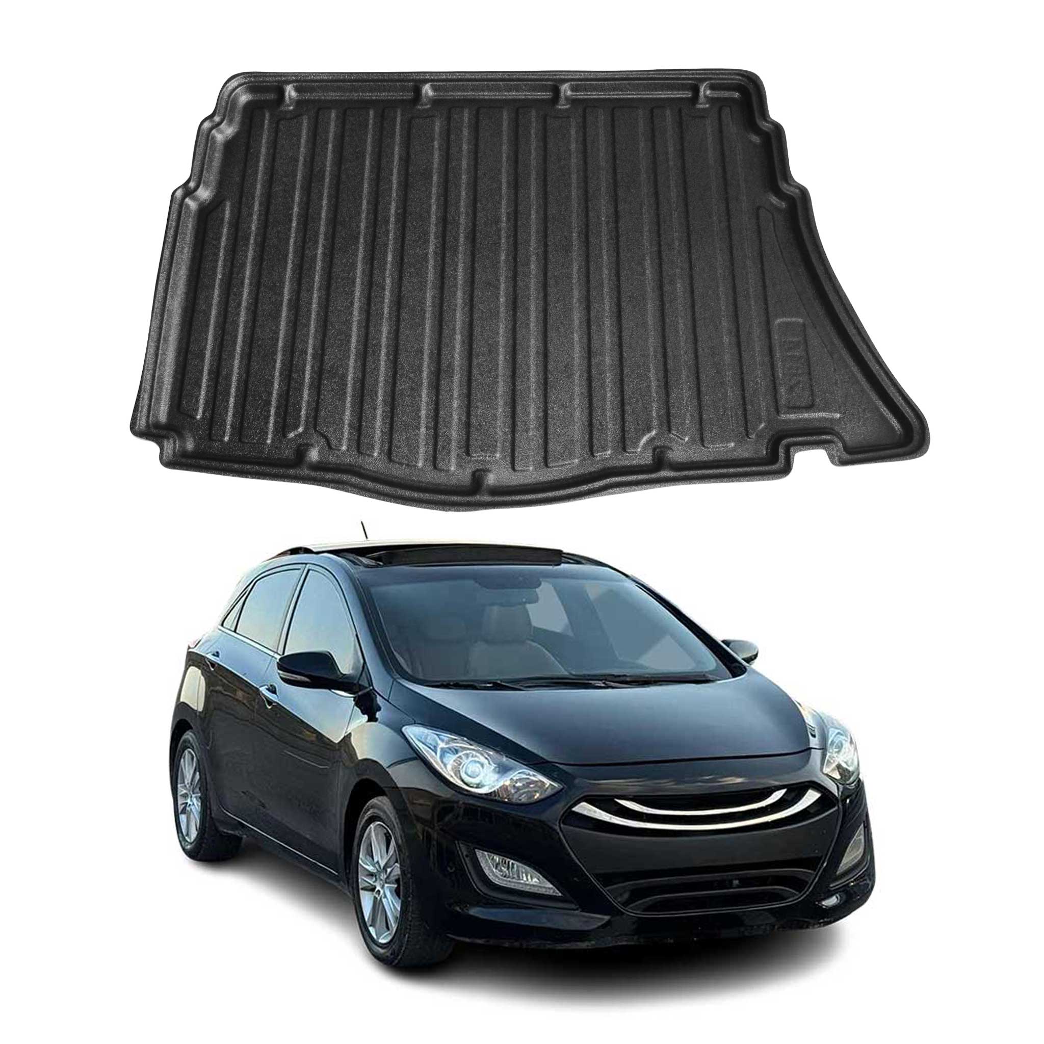 Kofferraumwanne Laderaumwanne für Hyundai i30 Schrägheck 2012-2016 TPE Schwarz