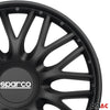 Hubcaps Wheel Trims Sparco Roma 16" Inch Car Cover Set Black 4x