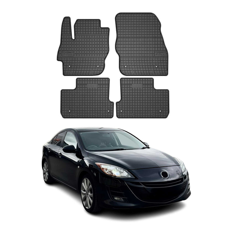 OMAC Gummi Fußmatten für Mazda 3 II 2010-2014 Automatten Gummi Schwarz 4tlg