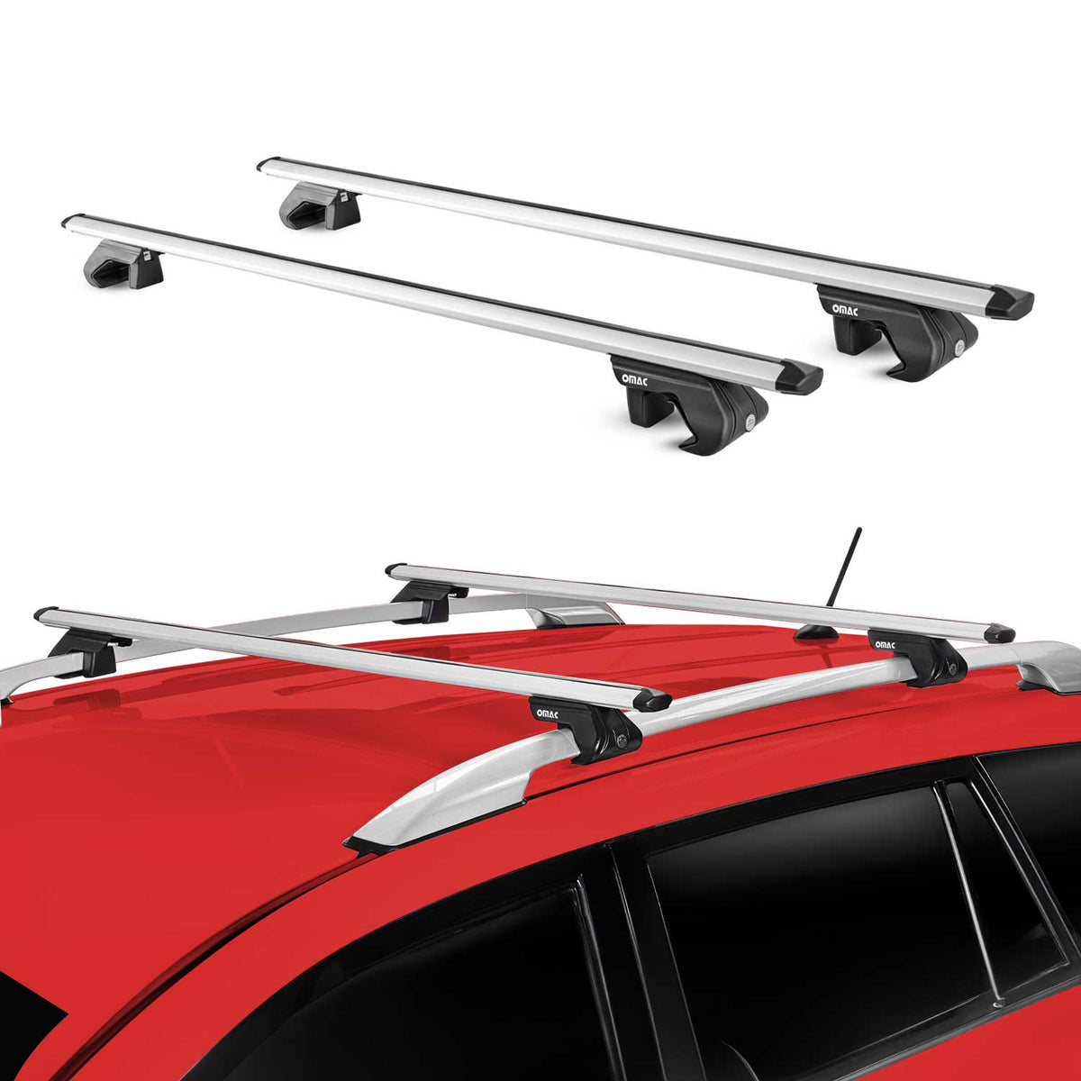 Dachträger Grundtäger für Hyundai Santa Fe 2006-2012 90kg Alu Silber 2 tlg ABE