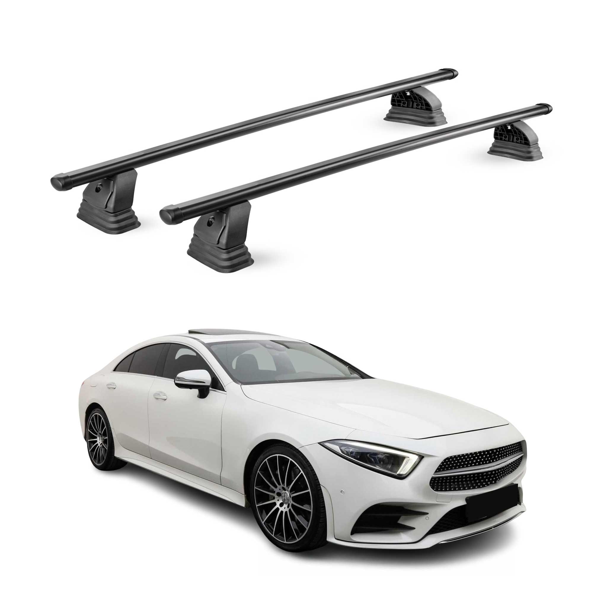 Stahl Dachträger für Mercedes CLS C219 2004-2010 TÜV Abschließbar 2tlg Schwarz