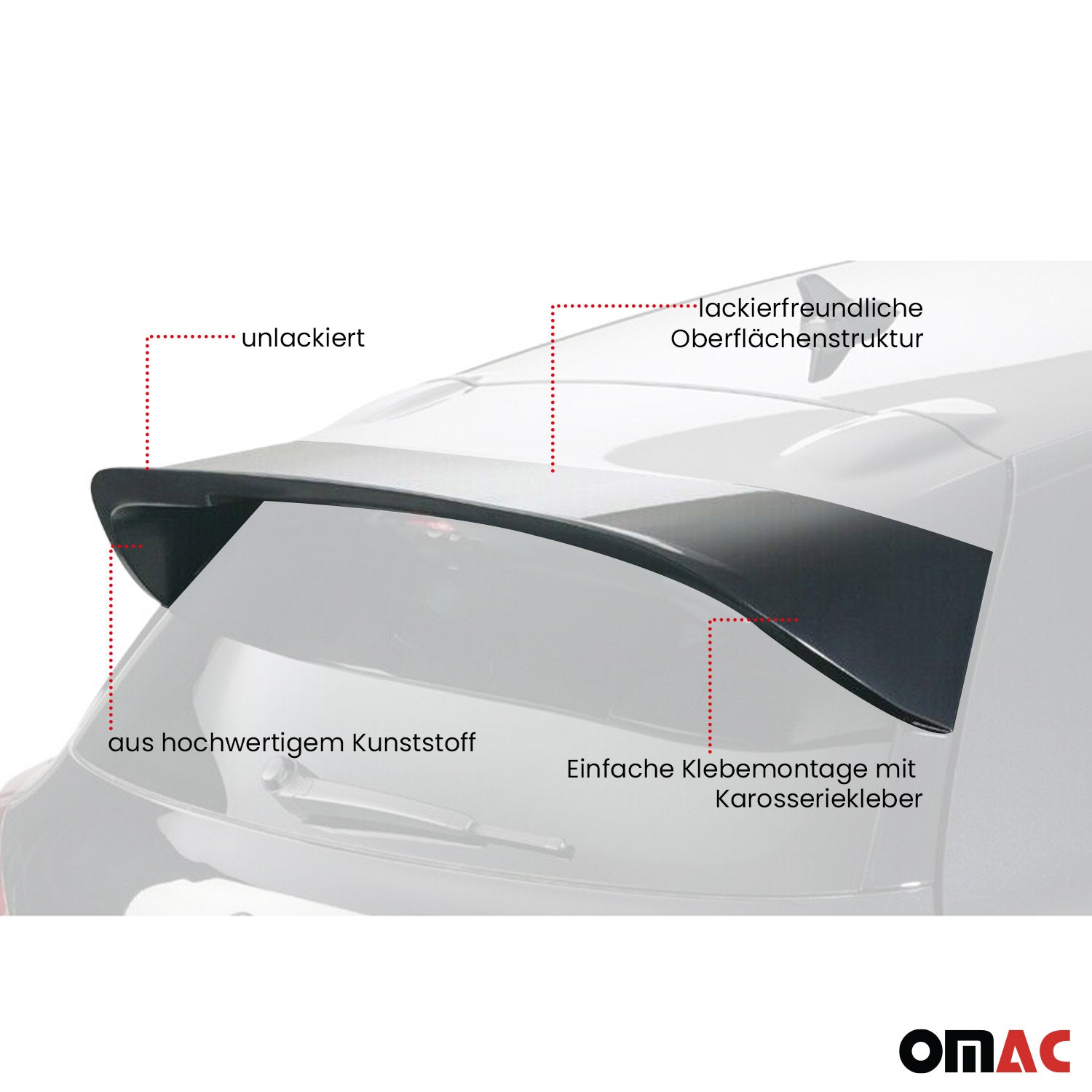 RDX Dachspoiler Heckspoiler Spoiler für VW Scirocco 2008-2023 Unlackiert