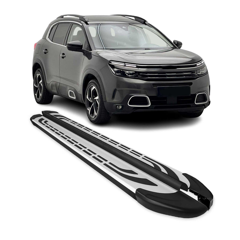 Trittbretter Seitenschweller für Citroen C5 Aircross 2019-2025 Alu Schwarz