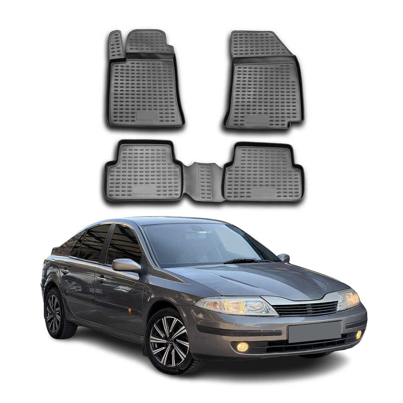 OMAC Gummimatten Fußmatten für Renault Laguna 2001-2007 TPE Automatte Schwarz 4x
