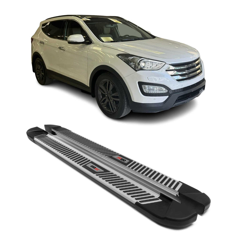 Trittbretter Seitenbretter Schweller für Hyundai Santa Fe 2012-2018 Alu Schwarz