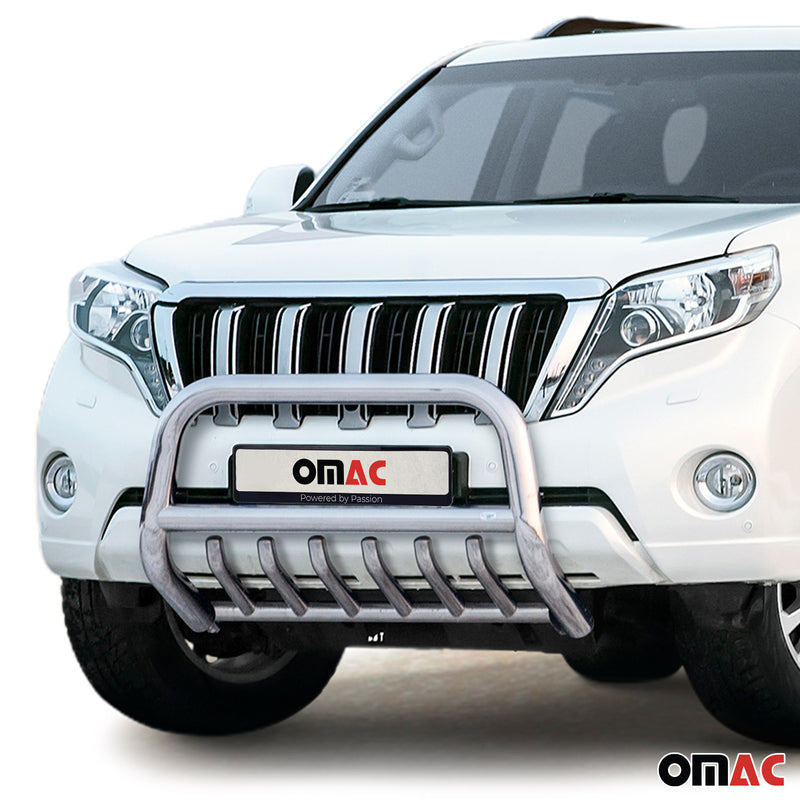 Frontbügel Frontschutzbügel für Toyota Land Cruiser 150 2013-17 ABE Stahl Silber