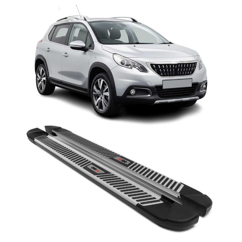 Trittbretter Seitenbretter Seitenschweller für Peugeot 2008 2013-20 Alu Schwarz