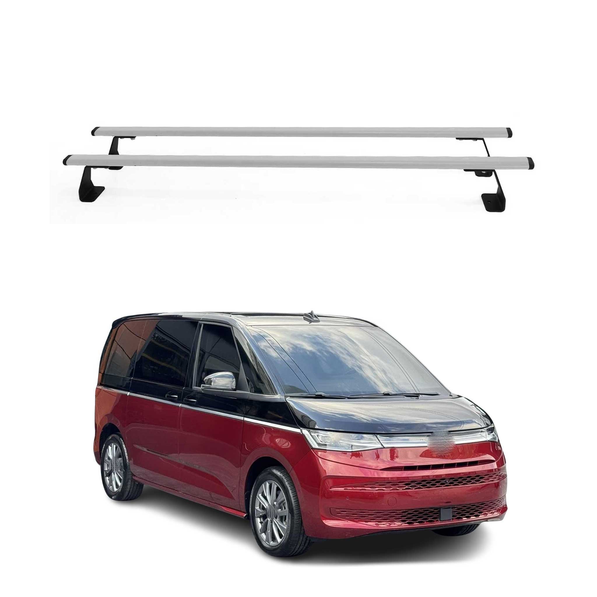 Dachträger Grundtäger für VW T7 Multivan 2021-2026 75kg Stahl Silber 2tlg