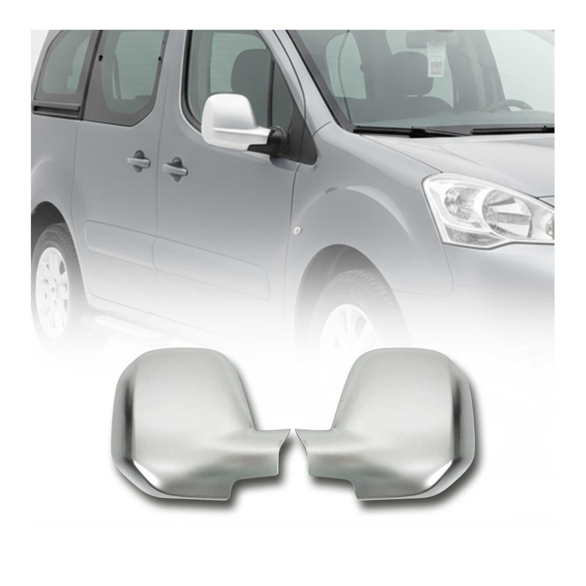 Spiegelkappen Spiegelabdeckung für Citroen Berlingo 2008-2012 Chrom ABS Matt